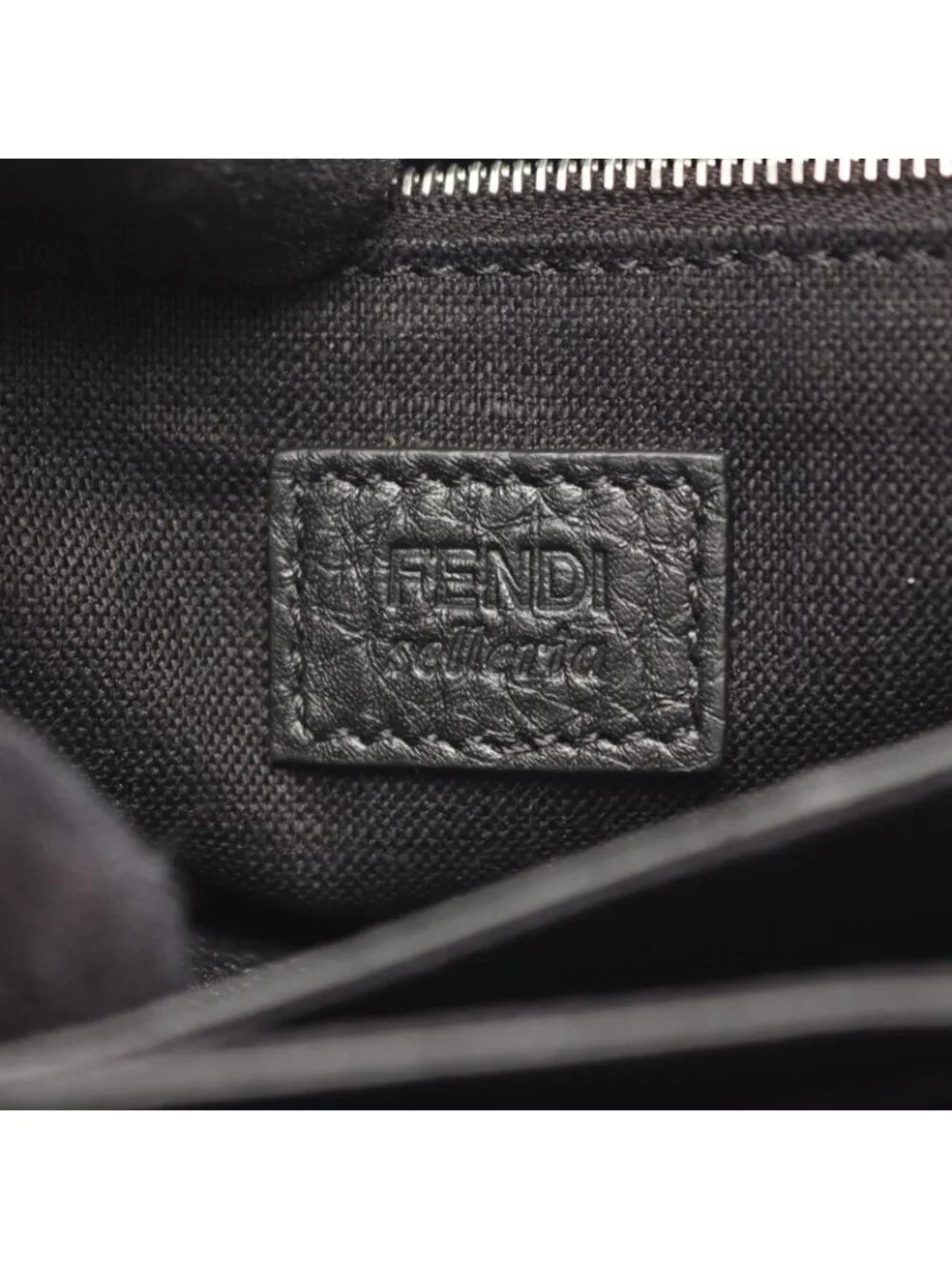 Fendi Clutch Selleria Slim Black Leather
